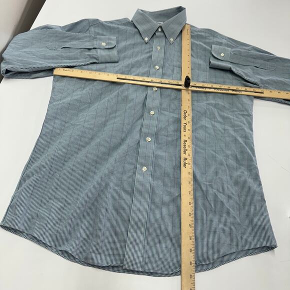 Brooks‎ Brothers Shirt Men Large 16.5 34 Regent Original Polo Blue Green Check - Picture 5 of 8